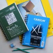 Drawing paper, sketchpads, drawing pencils and eraser