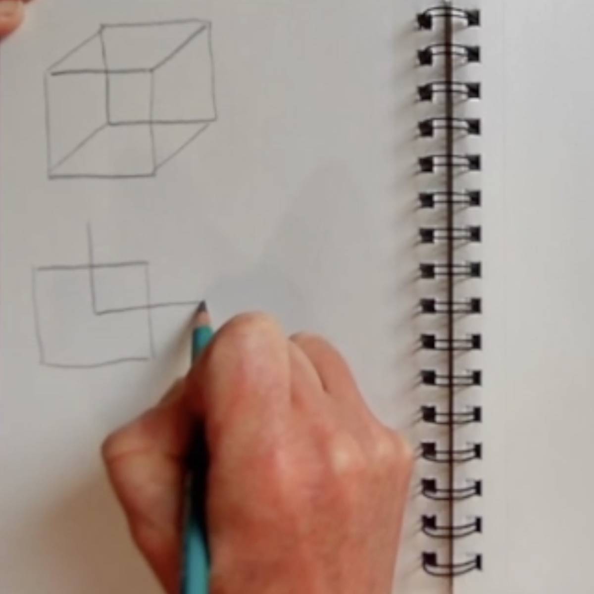 Draw two squares with overlapping corners 