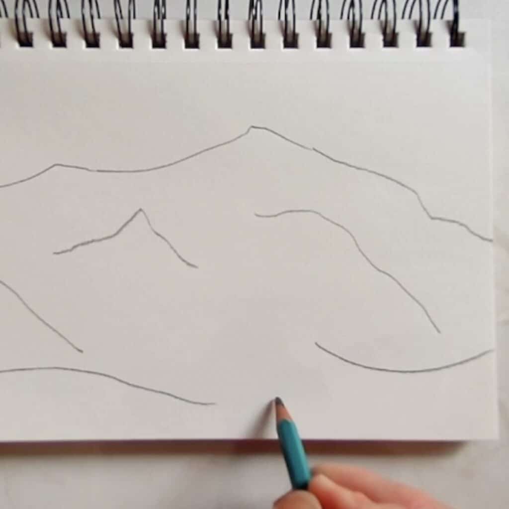 simple hills land drawings