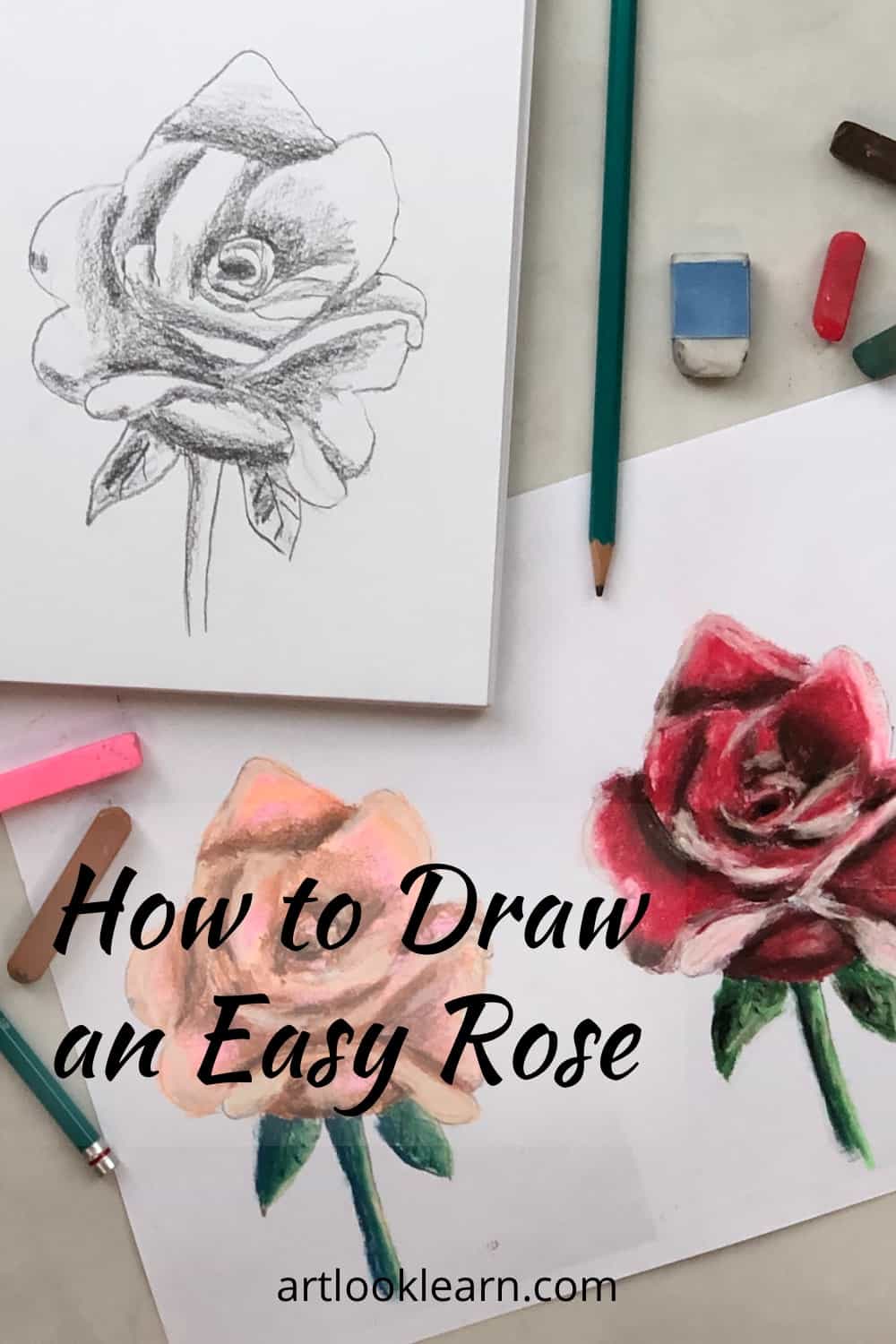 how to draw a simple flower step by step with pencil
