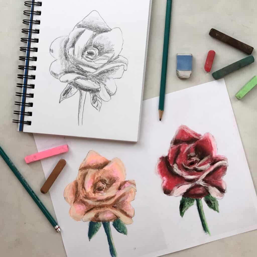 How to Draw an Easy Rose Step-by-step - artlooklearn.com