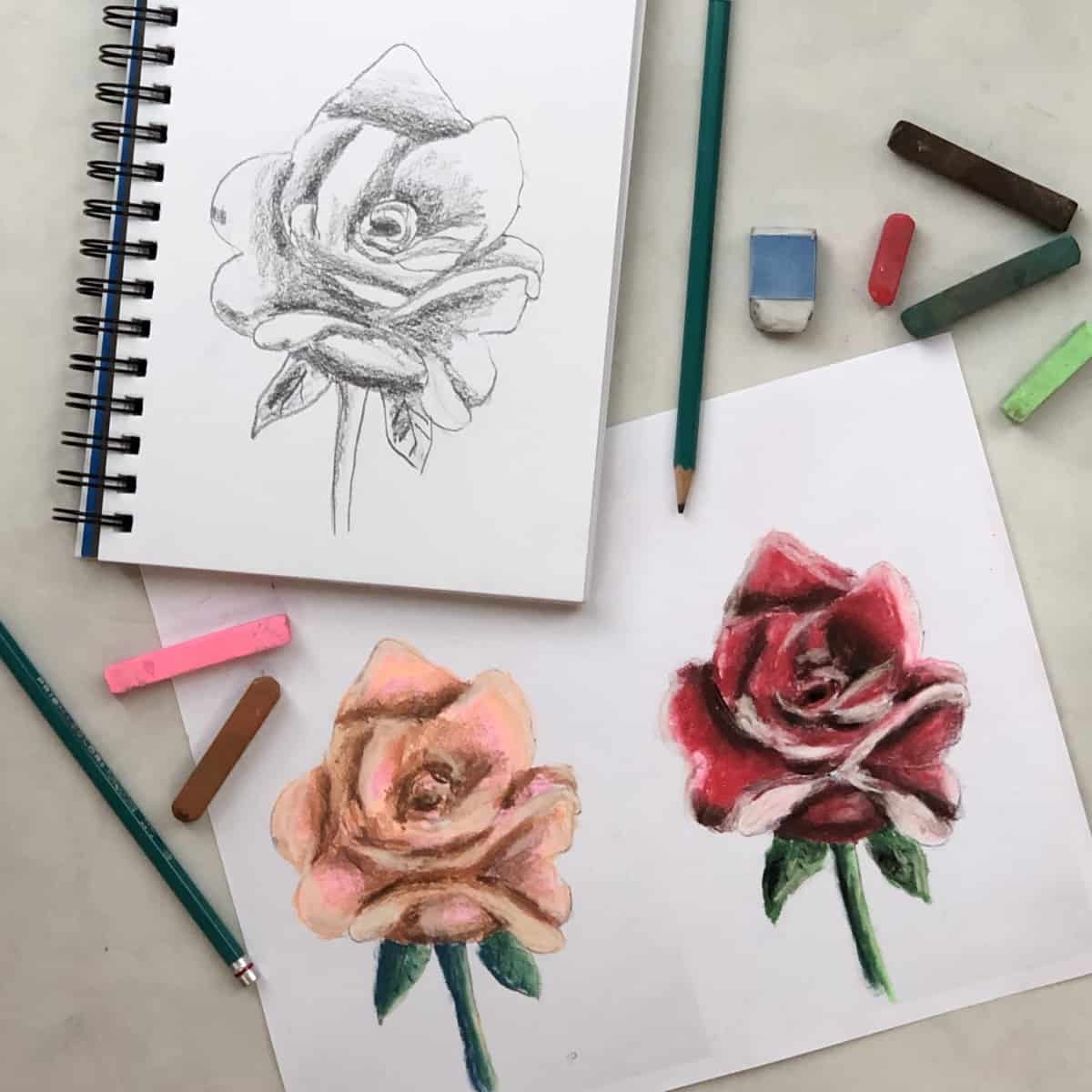 Realistic Rose - Drawing | Instructor: Karin – Artists Palette Durham-saigonsouth.com.vn