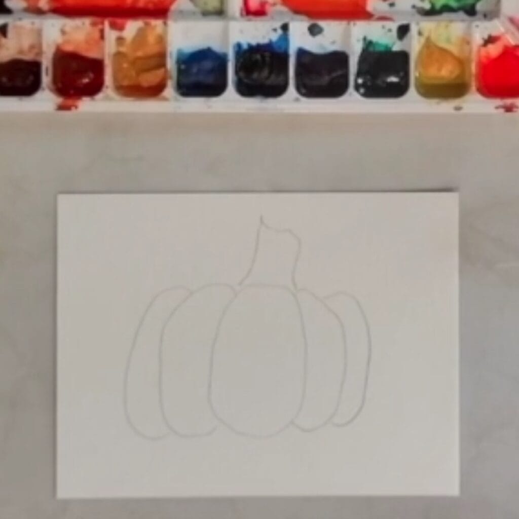 A sketch of a pumpkin.