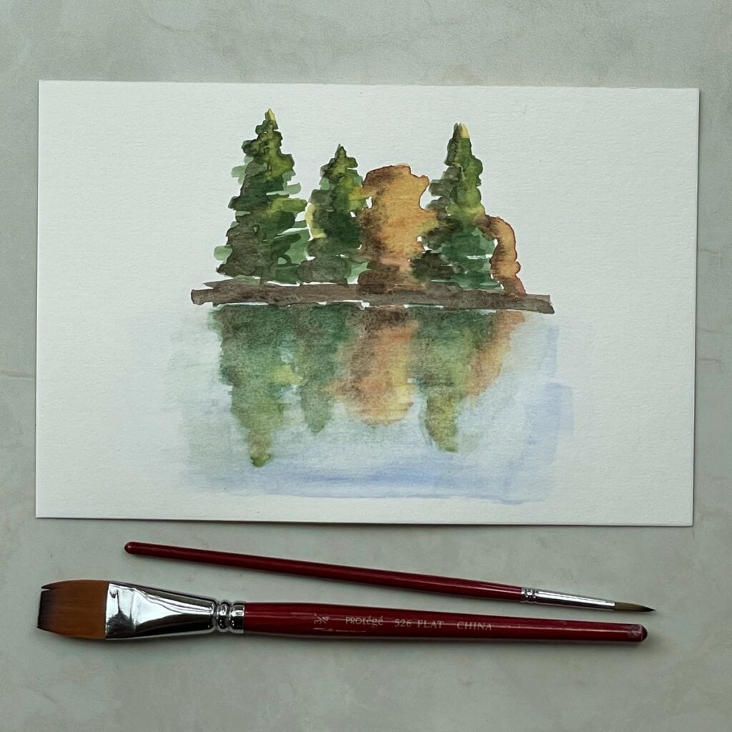 Paint Tree Reflections On Water (Simple Watercolor Tutorial ...