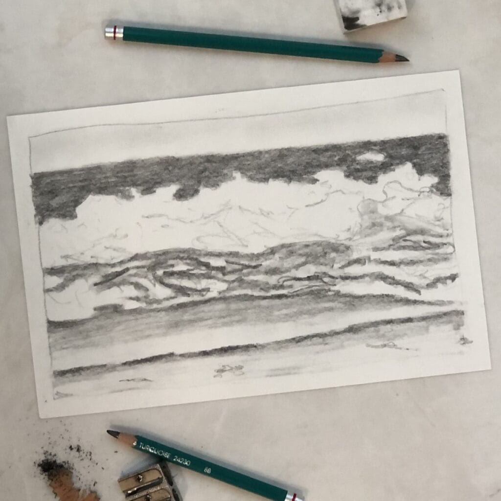 Simple Ocean Drawing Tutorial (Easy Pencil Seascape Sketch ...