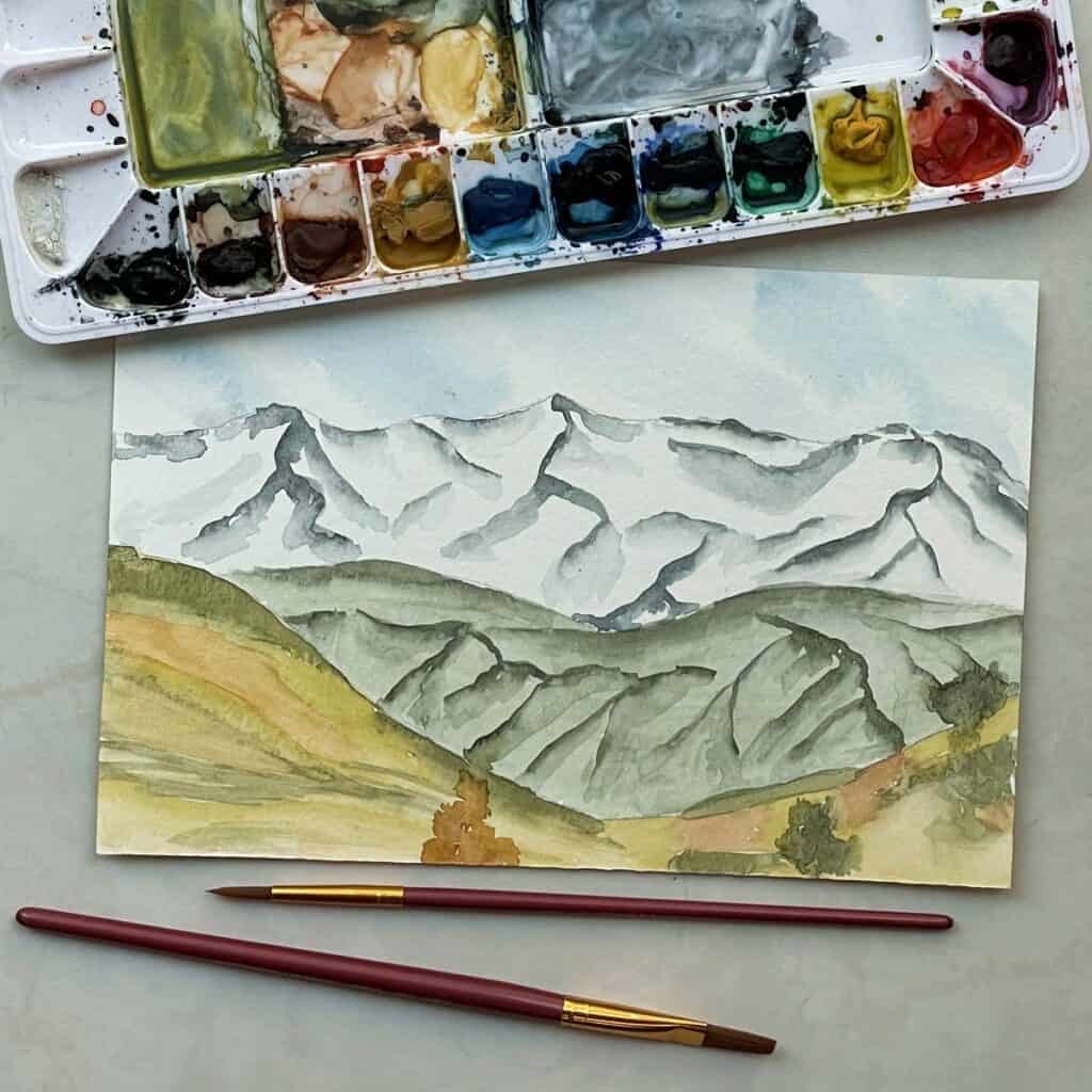 Paint an Easy Watercolor Mountain Landscape for Beginners ...